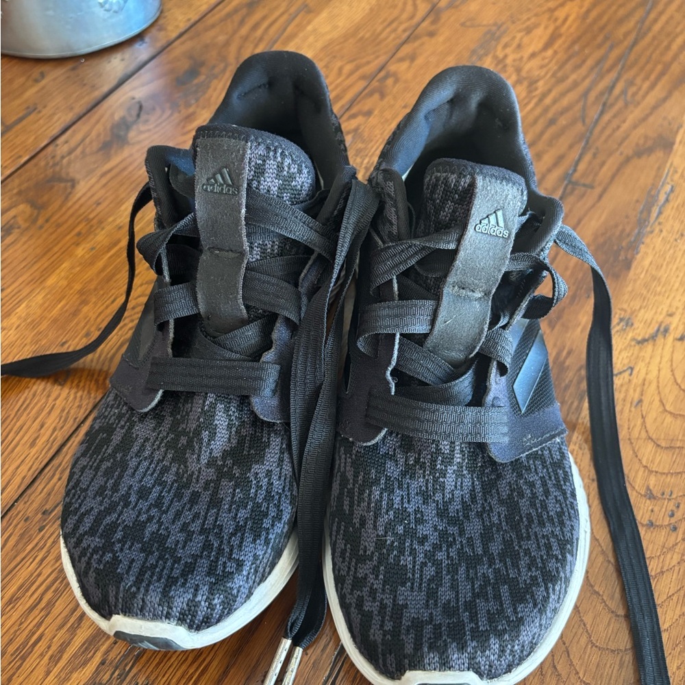 Adidas Black and Dark Gray Running Shoes